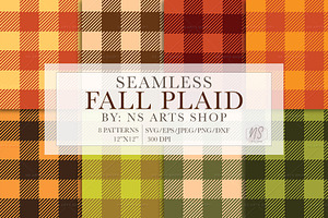Fall Plaid Digital Papers, Plaid SVG