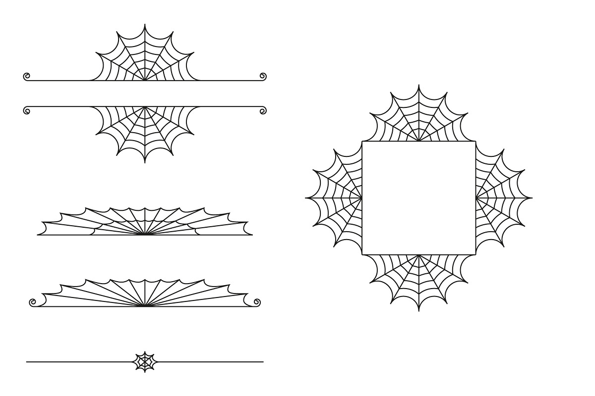 Cobweb Decorative Elements, an Object Graphic by Kessens