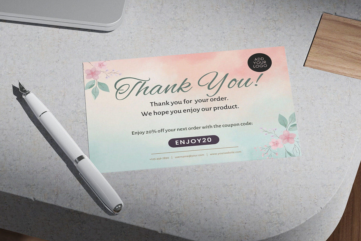 Business Thank You Card Canva 1, a Card Template by ER Designs House (Photo 4 of 5)
