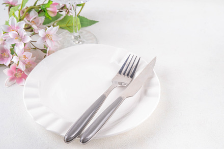 Easter holiday table setting with cutlery, a Holiday Photo by Rimma