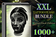 XXL Procreate Tattoo flash bundle, a Brush Add-On by ProcreateInk (Thumbnail 1 of 7)