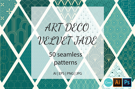 Art Deco 50 Patterns. Velvet Jade