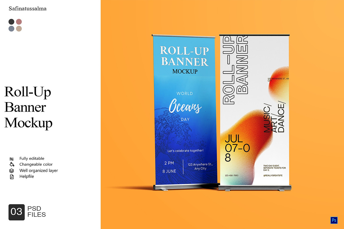 Roll-Up Banner Mockup, a Product Mockup by Sweetdady (Photo 1 of 5)