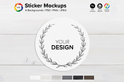 Round Sticker Mockups - PSD & PNG, a Packaging Mockup by MelissaBMockups (Thumbnail 1 of 11)