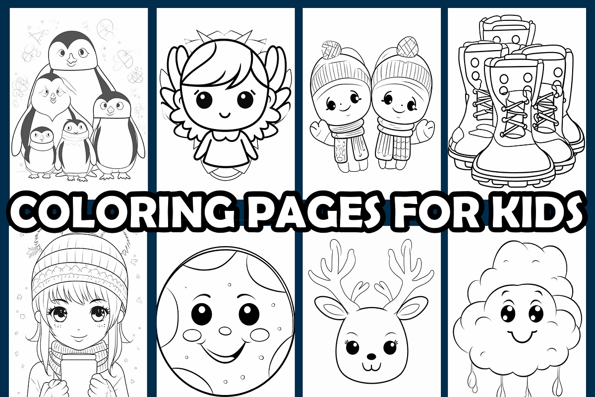 Sweet Winter Coloring Pages For Kids, an Animal Illustration by maggiesar (Photo 2 of 4)