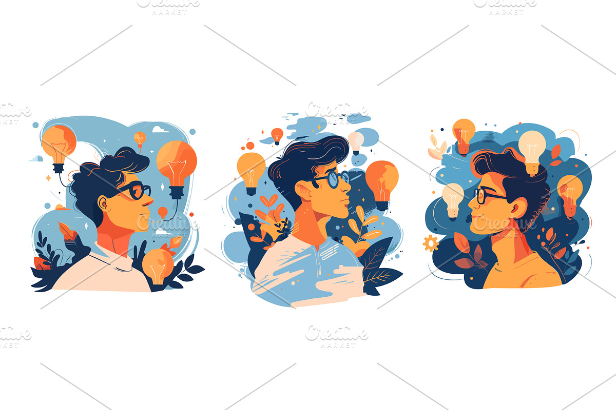 Visionary cartoon vector concepts, a Person Illustration by Valerie Bodnar