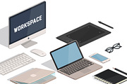Workspace VECTOR isometric icons, a Finance Illustration by Natalka Dmitrova art (Thumbnail 6 of 16)