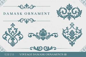 Vintage Damask Ornaments