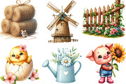 Watercolor Cute Little Farm Clipart, an Illustration by Designking (Thumbnail 3 of 4)