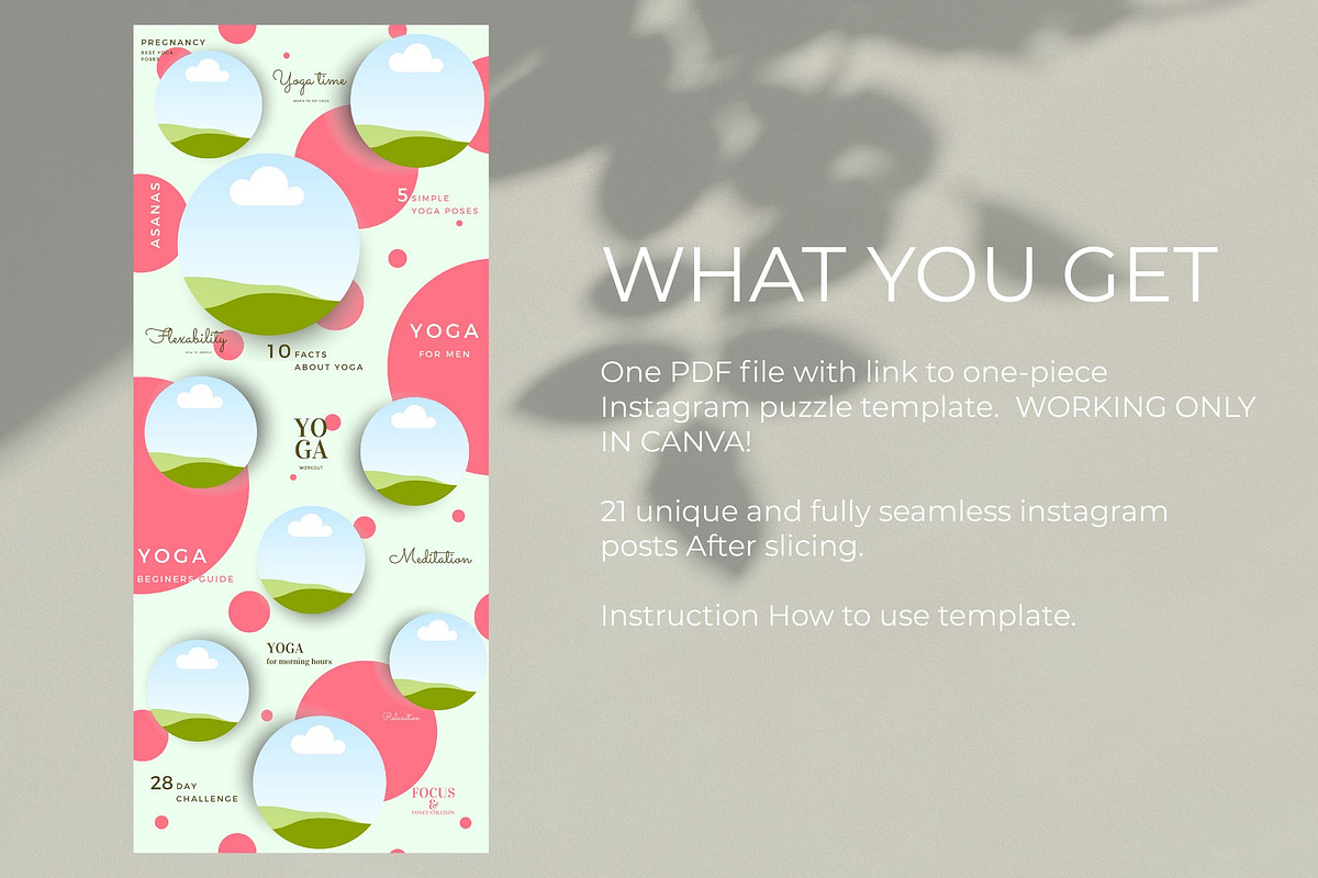 Yoga Instagram Puzzle Feed Template, a Social Media Template by Handy Template (Photo 3 of 7)