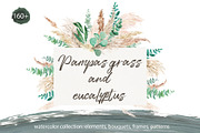 Pampas grass and greenery collection, a Decorative Illustration by TanyaOak (Thumbnail 1 of 7)