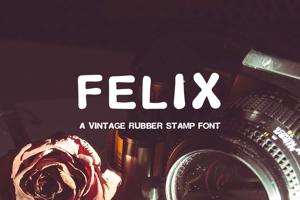 Felix Vintage Rubber Stamp Font
