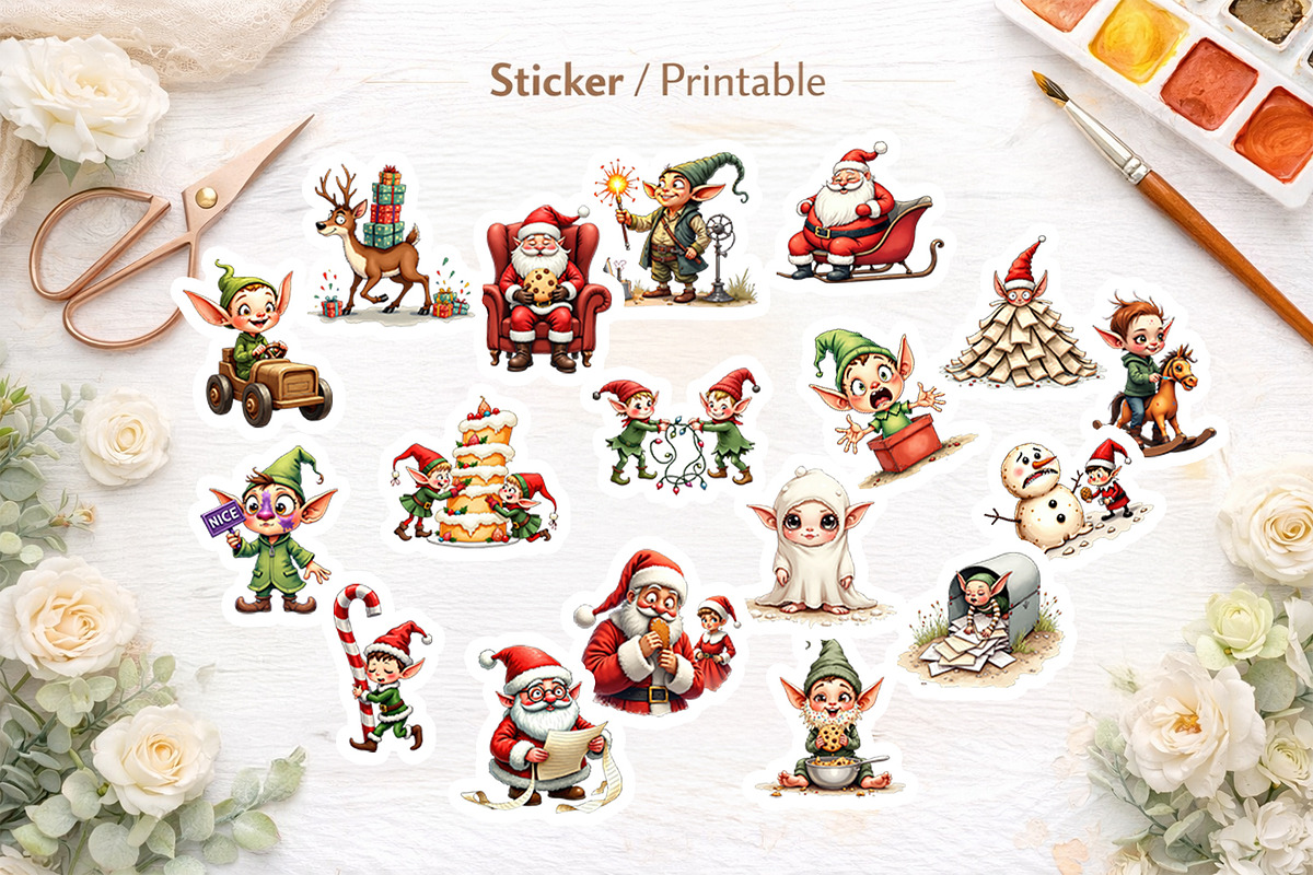 UglyCute Santa Workshop Clipart, an Illustration by Artnoy (Photo 3 of 8)