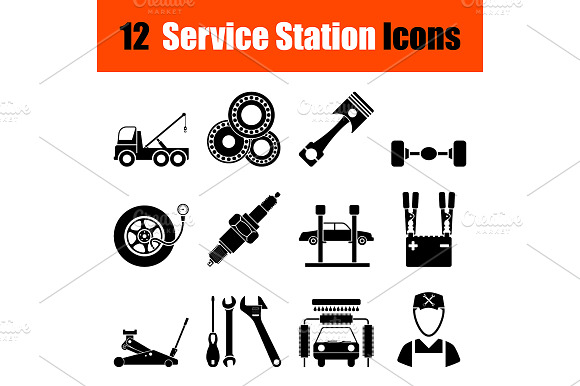 Set Of Service Station Icons