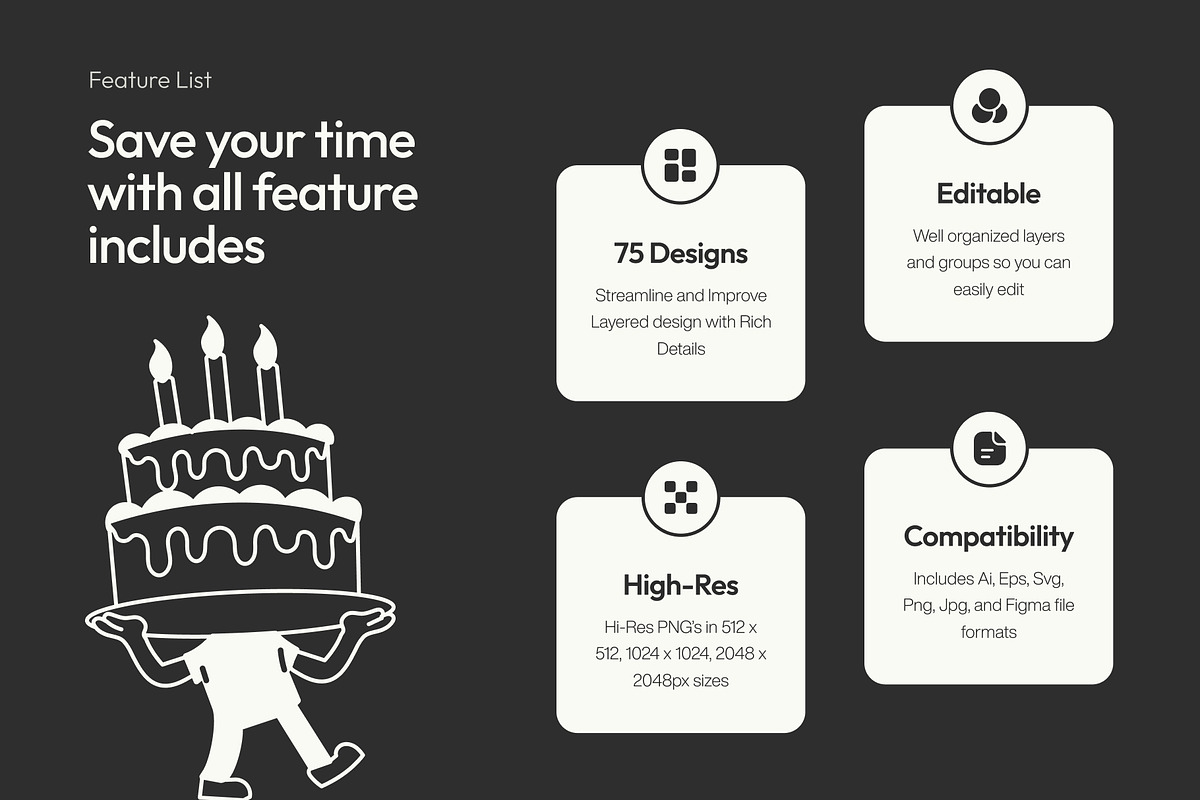 Birthday Doodles Collection, an Outline Icon by Vectors Market (Photo 2 of 8)