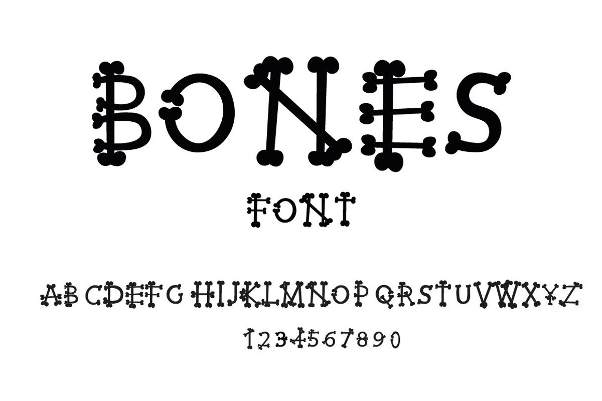 BONES HALLOWEEN  FONT, a Script Font by AnnaEshka (Photo 2 of 9)