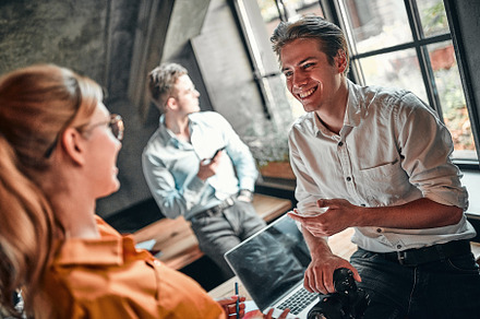 Discussion in office, a Photo by ORION Production