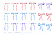 Watercolor bows PNG clipart, an Object Illustration by Alena Kurian (Thumbnail 3 of 3)