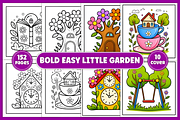 Little Garden Bold Easy Coloring, a Decorative Illustration by Coco Bloom (Thumbnail 1 of 3)