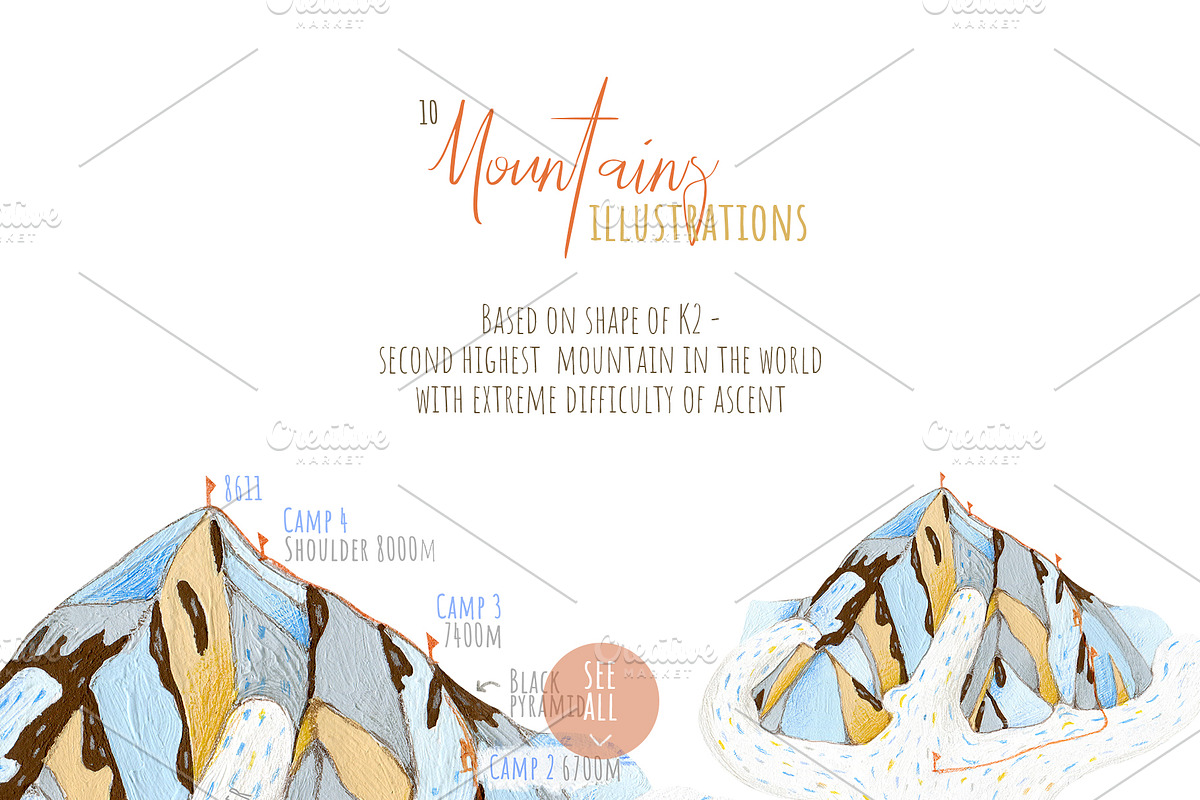Mountains & Climbers, a Decorative Illustration by ⚞ Kind Illustration ⚟ (Photo 3 of 5)