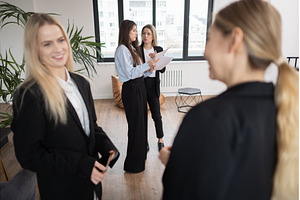 Three professional businesswomen, a Business Photo by undrey