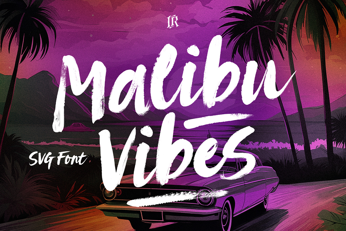 Malibu Vibes SVG Font, a Handwritten Font by Ivan Rosenberg (Photo 1 of 9)