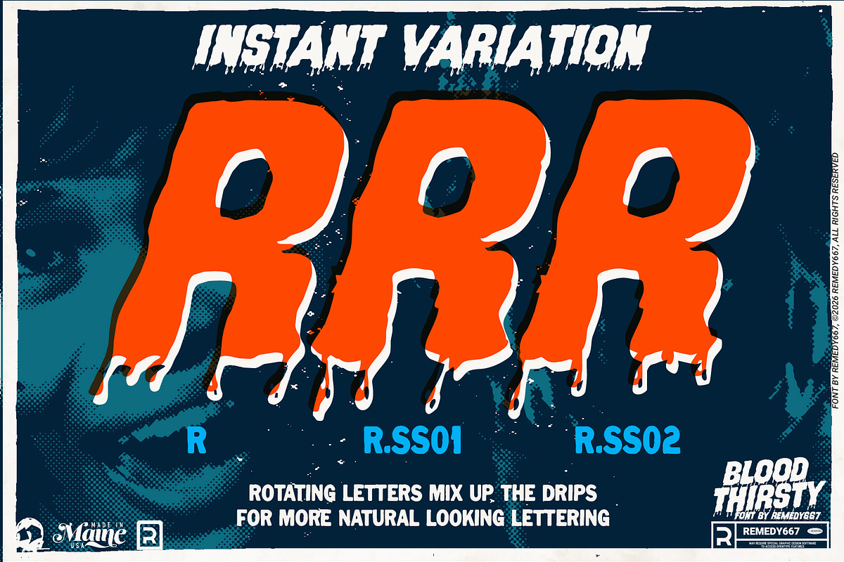 Blood Thirsty, a Sans Serif Font by Remedy667 (Photo 3 of 5)