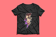 woman face in shape of lightning, a Person Illustration by gunaonedesign (Thumbnail 4 of 4)