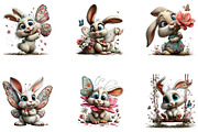 Bunny and Butterfly Clipart Set, a Seasonal Illustration by CreationArt (Thumbnail 2 of 5)