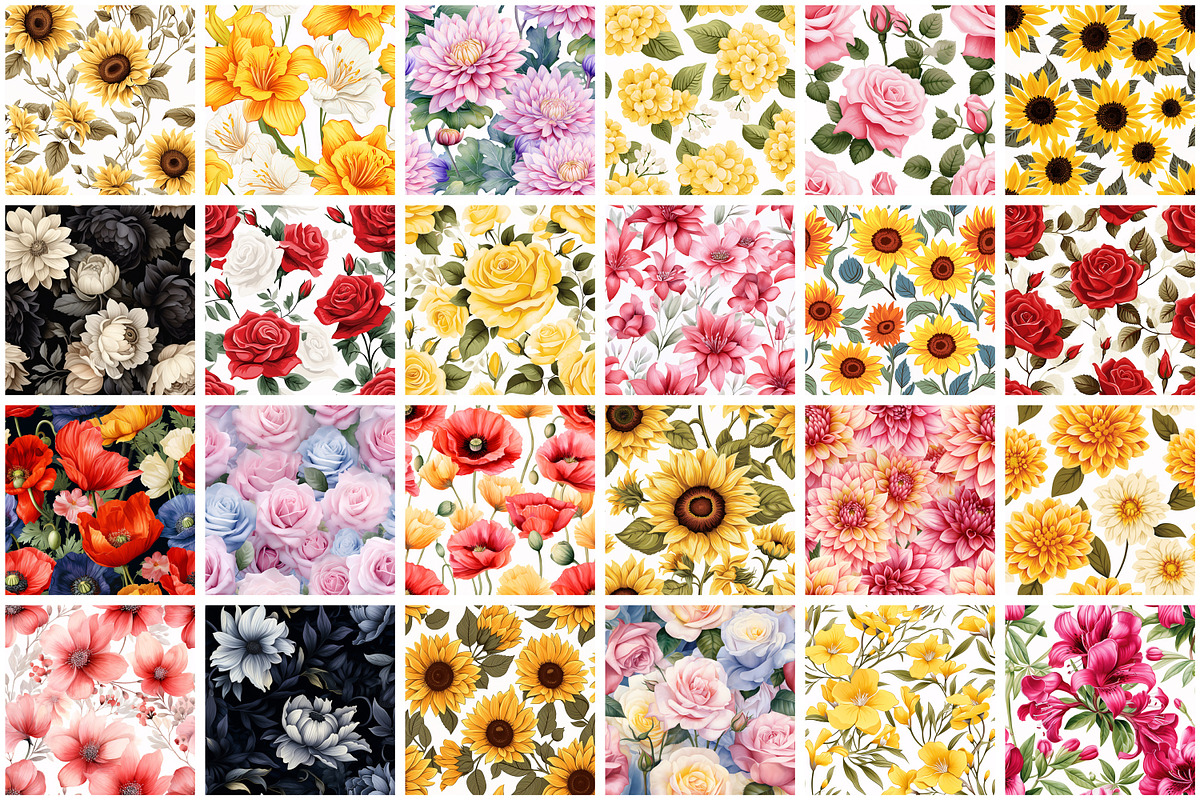 Spring Flowers Seamless Pattern, a Pattern Graphic by Forhadx5 (Photo 9 of 20)