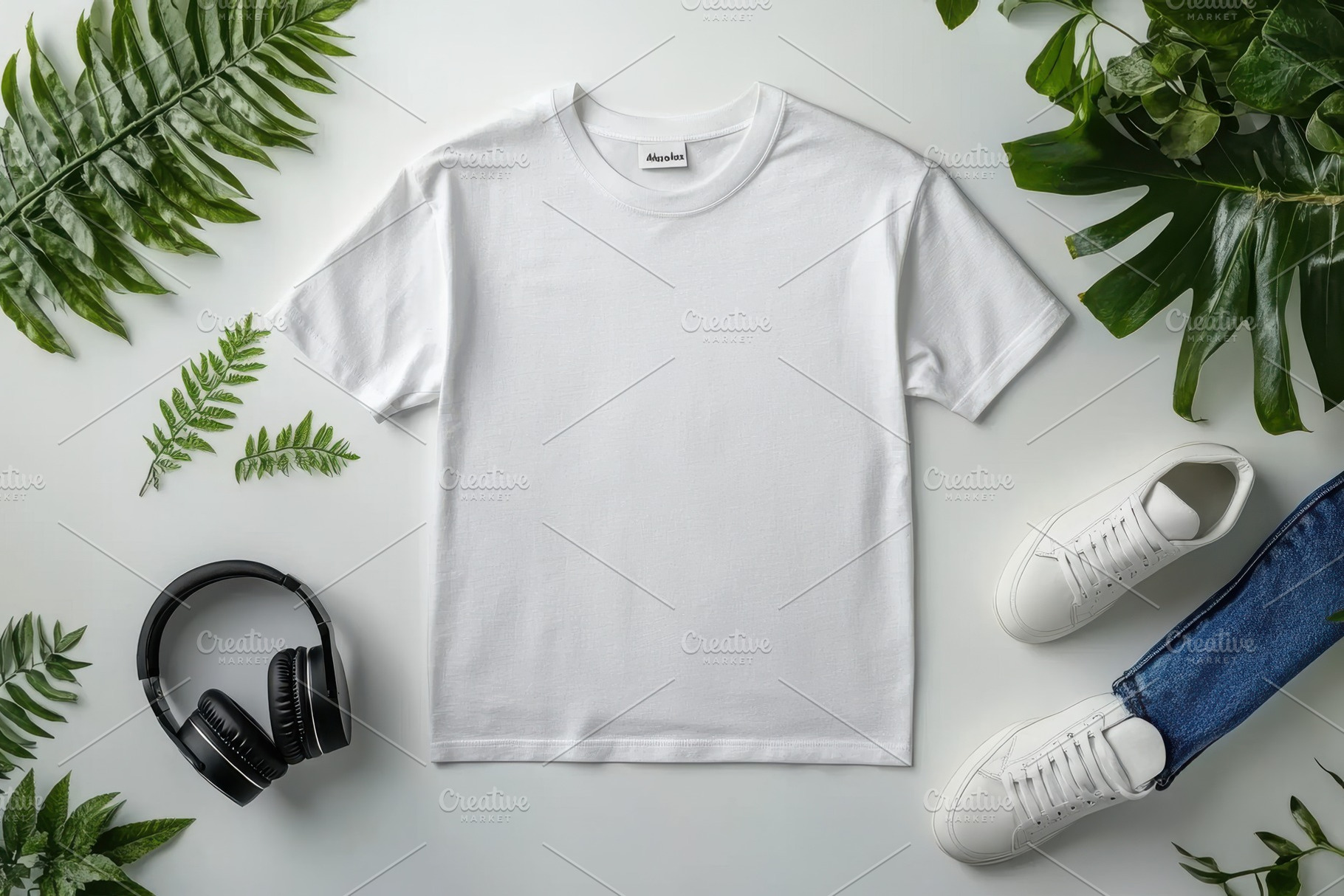White T-shirt Outfit Summer Fashion, a Beauty & Fashion Photo by Pixeness Studio