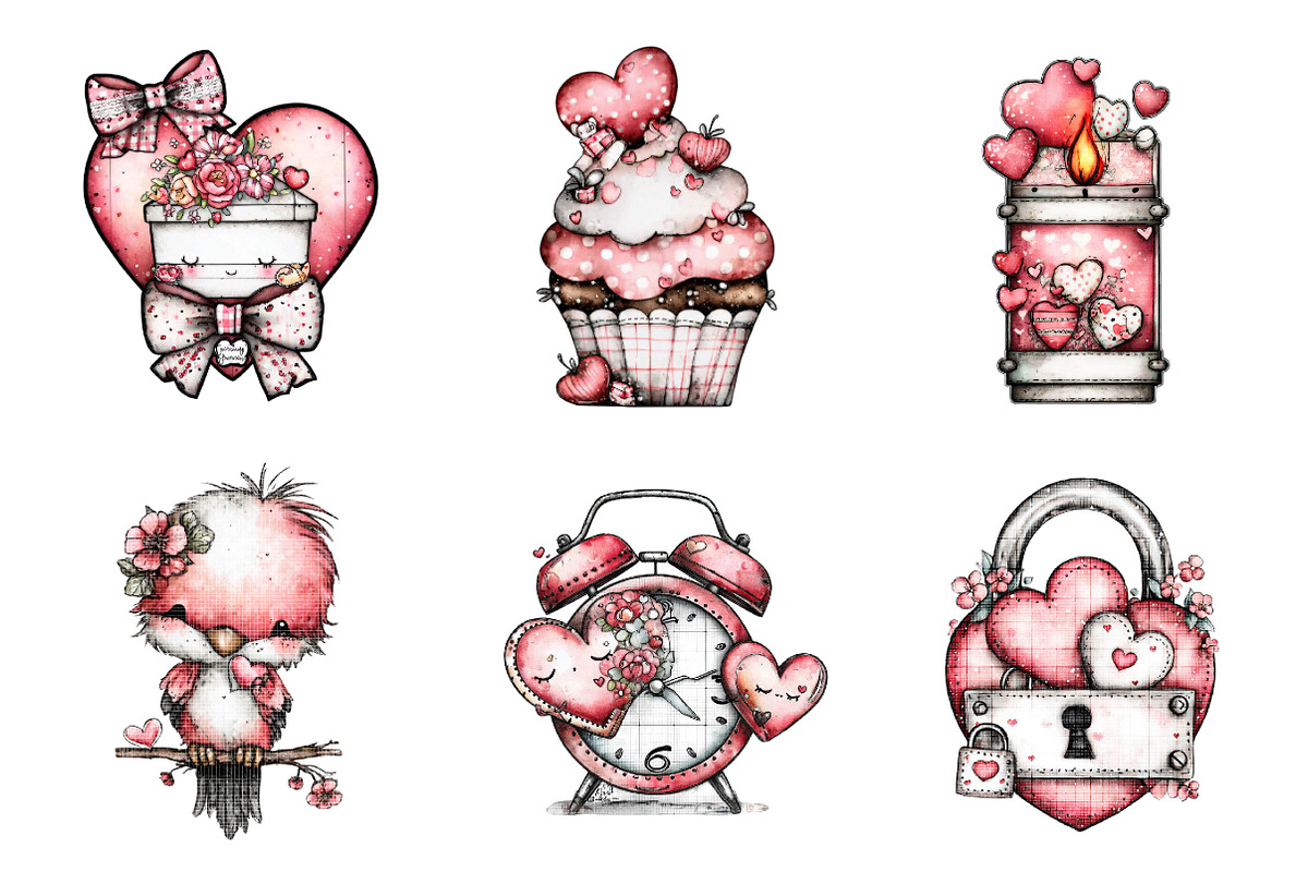 Valentine's Sublimation Clipart, an Illustration by Design Market (Photo 2 of 5)
