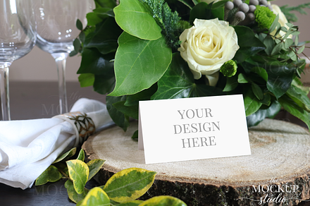 Rustic Wedding Place Card Mockup
