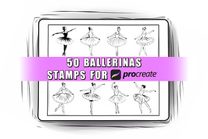 50 Ballerinas Procreate Stamps Brush