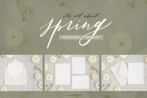 Spring Styled Stationery Mockups, a Print Template by eclosque
