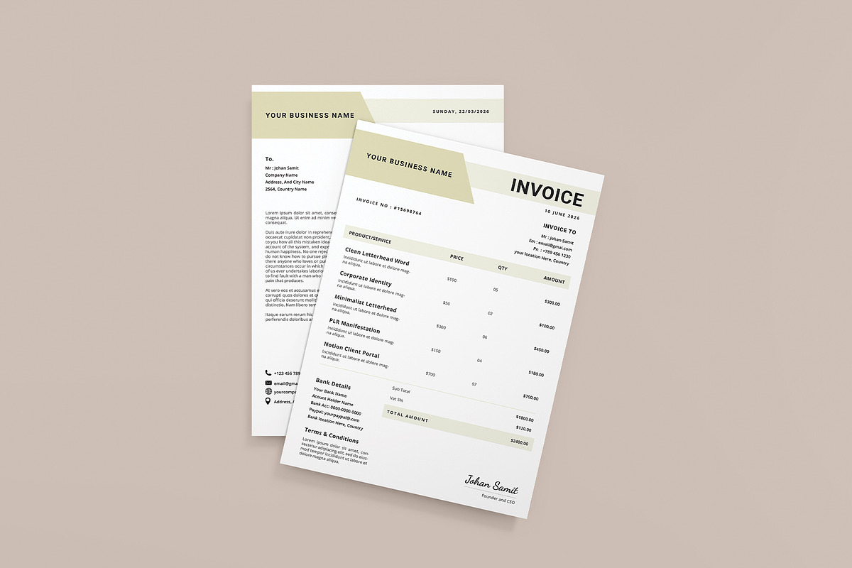Invoice | Letterhead | Templates, a Stationery Template by Design Zone (Photo 5 of 5)