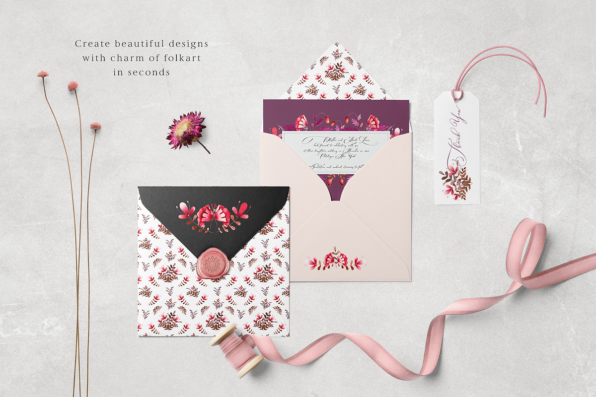 Folkloric Floral Set, an Illustration by TL Design (Photo 2 of 9)