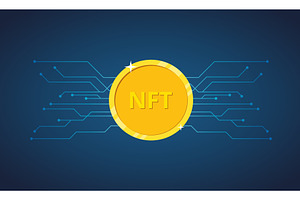 NFT non fungible token, a Technology Illustration by Vector Creator