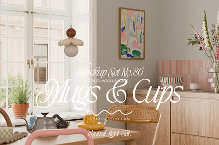 MUGS & CUPS | Frame Mockup Kitchen, a Household Mockup by Stykke Studio