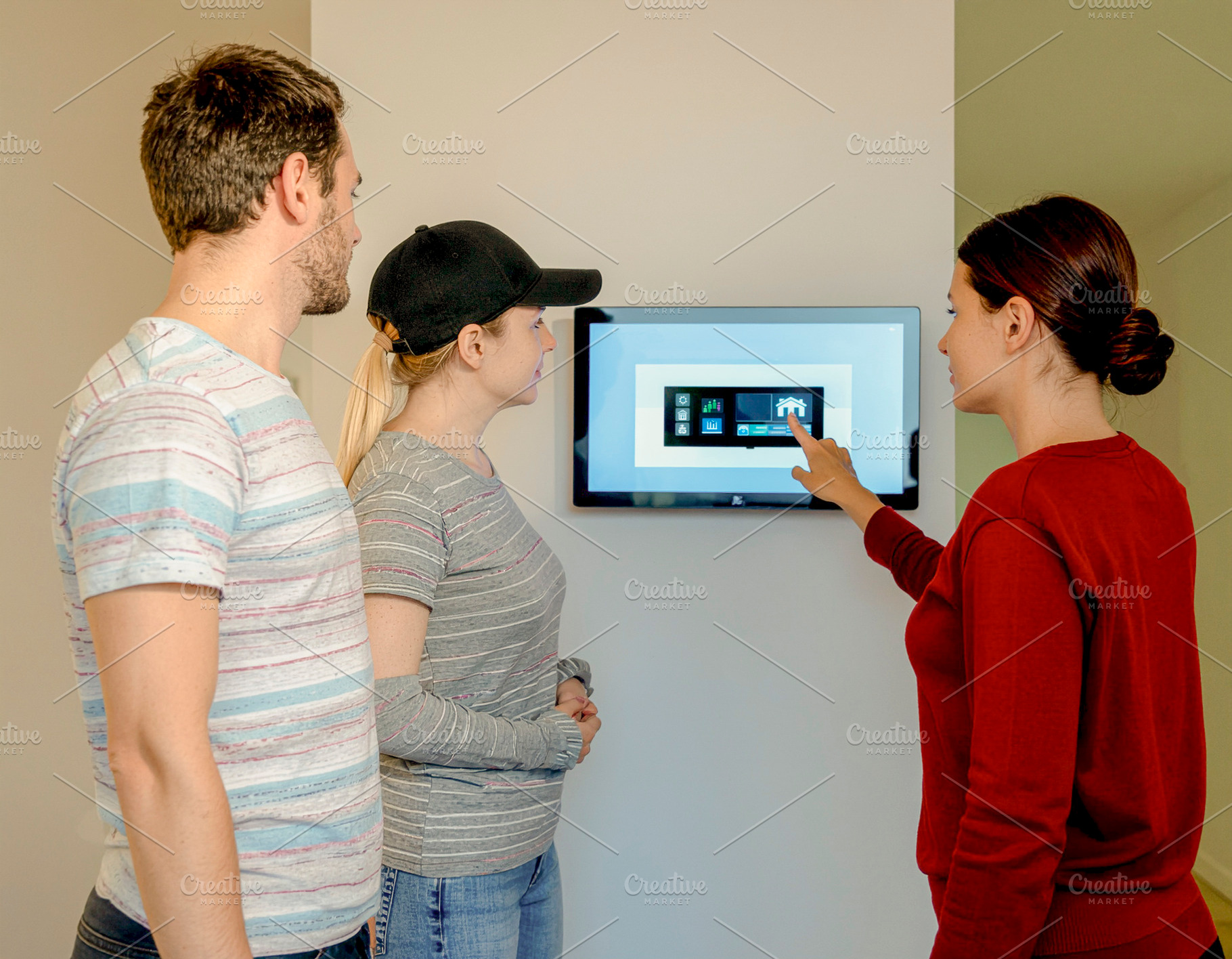 Smart home installation with wall mounted touchscreen, a Photo by DanFLCreativo