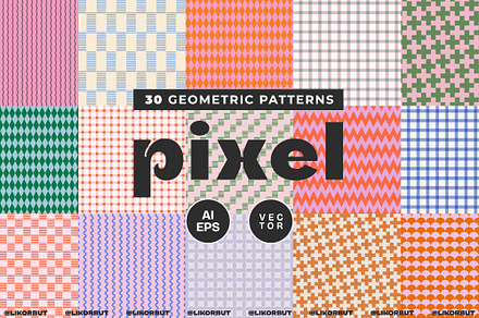 Cozy Vintage Geometric Pattern Set, a Pattern Graphic by likorbut