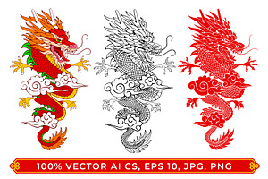 Chinese Dragon, an Animal Illustration by Vector beauty