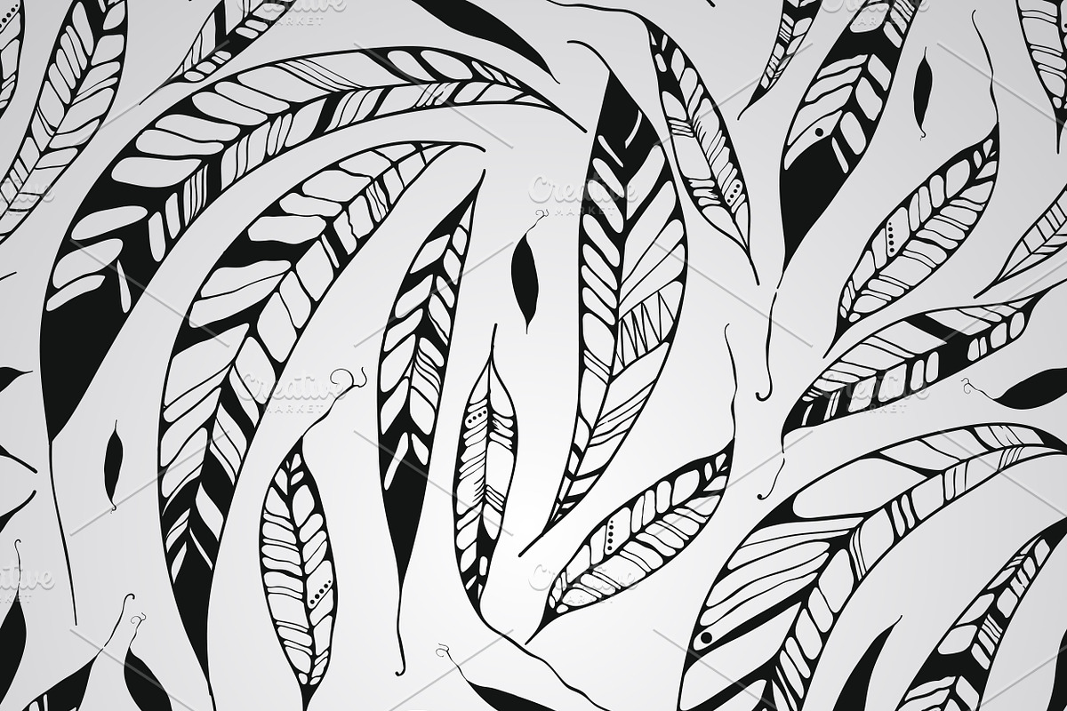 Vector Seamless Pattern with Feather