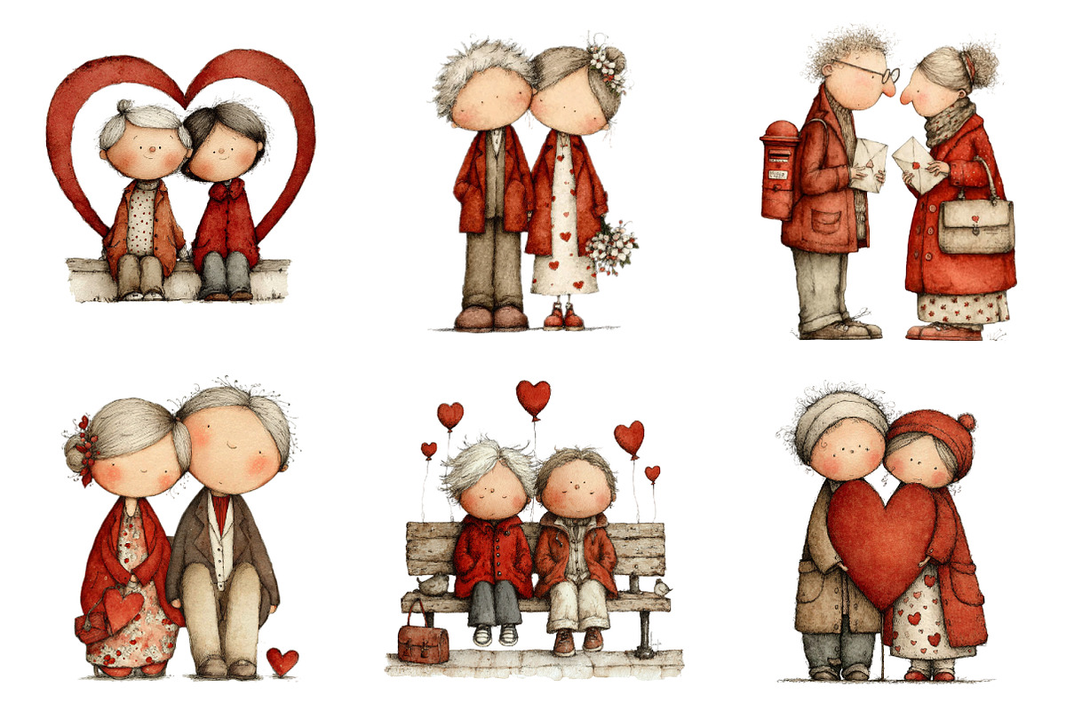 Valentines Old Couple Clipart, an Illustration by Design Market (Photo 3 of 5)