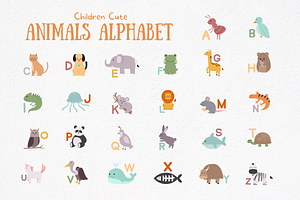 Children Cute Animals Alphabet