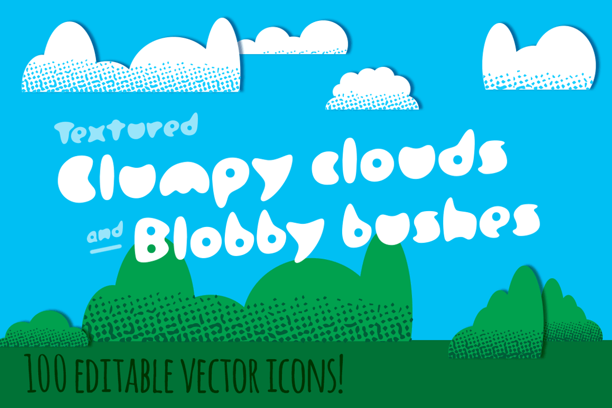 Textured Clouds and Bushes, an Illustration by Phillustrations (Photo 1 of 6)