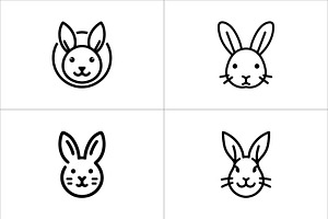 Rabbit Outline Logo Set, a Branding & Logo Template by Vectorium Studio