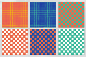 Vibrant Checker & Grid Pattern Set