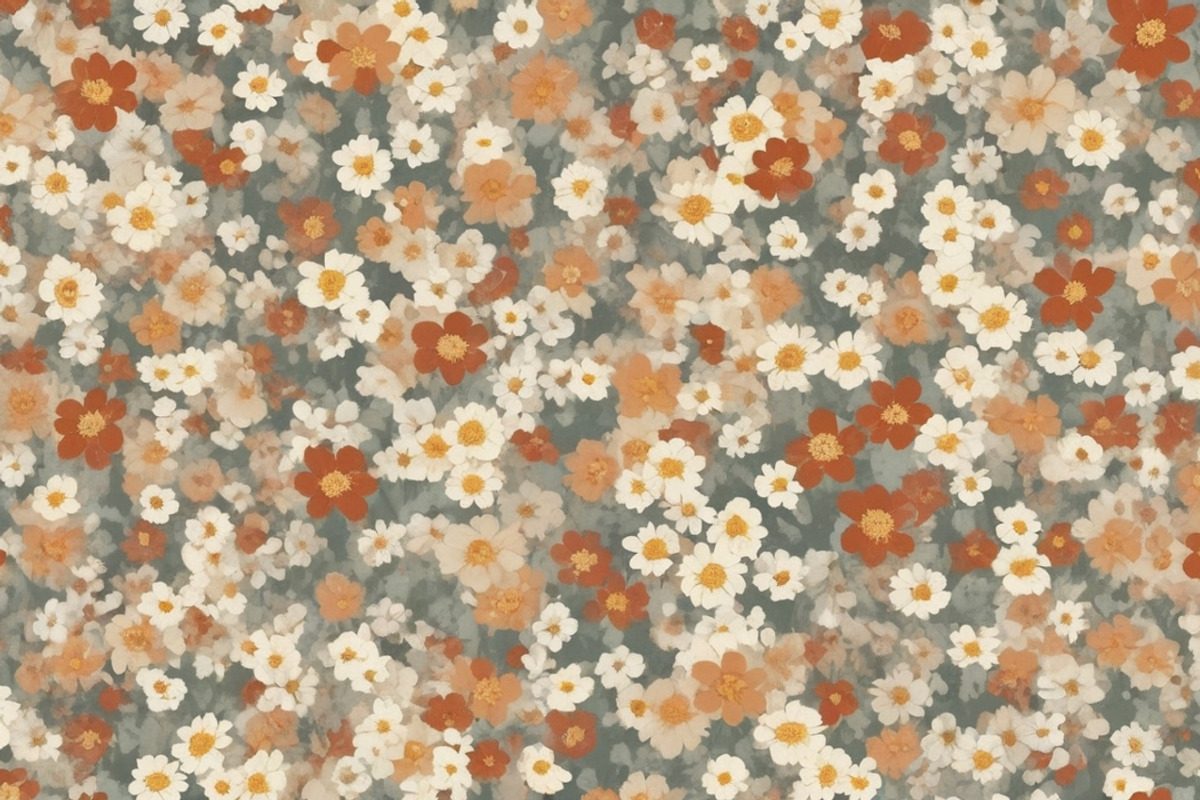 42 Retro Floral Checkerboard Pattern, a Pattern Graphic by adenpinkstore (Photo 11 of 11)
