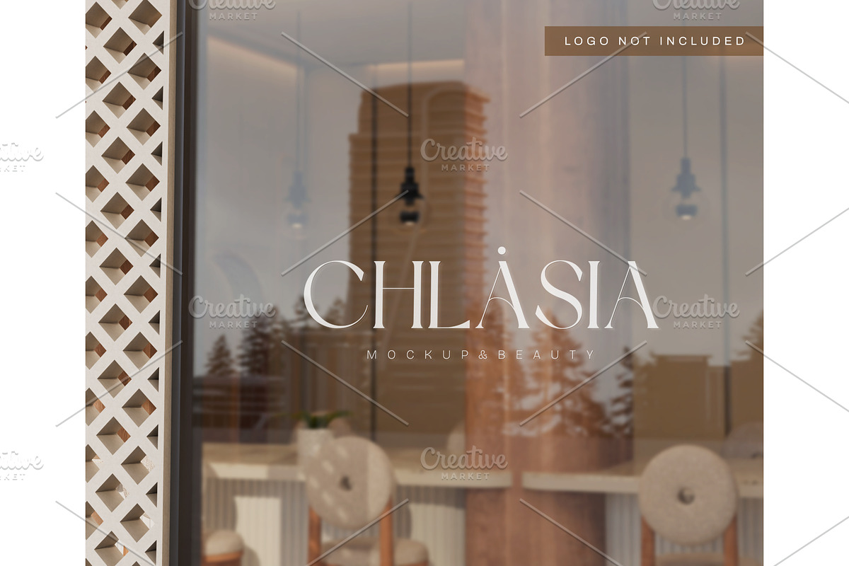 Window glass logo mockup, an Advertising Mockup by Mockthethics. (Photo 9 of 11)